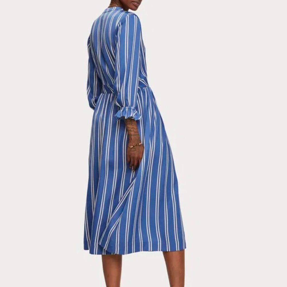 Scotch & Soda Aloha Hula Printed Satin Midi Dress Size Small - Picture 4 of 6